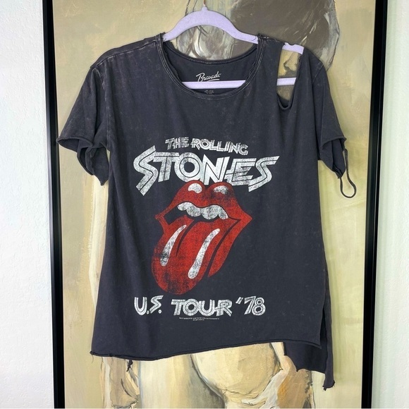 Bravado The Rolling Stones US Tour 78 Gray Destroyed Tshirt - Picture 1 of 6